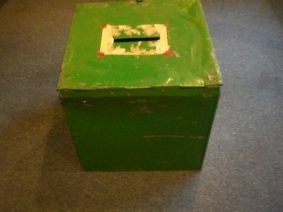 VINTAGE SCOTT TOWNSHIP PA METAL BALLOT VOTING BOX  