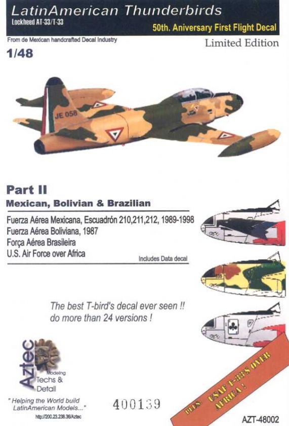 Aztec Decals 1/48 LATIN T 33 THUNDERBIRDS Part 2  