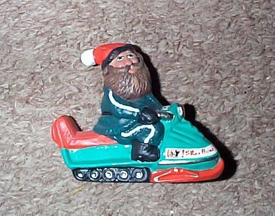 Vintage Johnson Snowmobile Ceramic Figurine Skee Horse  