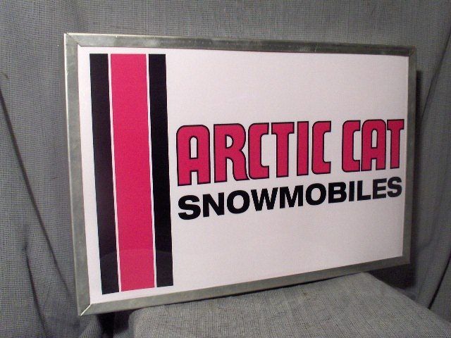 SNOWMOBILE vintage arctic cat pink/s illuminated sign  