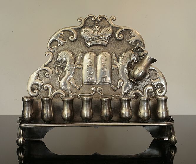 MUSEUM ITEM antique JEWISH HANUKAH AUSTRIA 1836 SILVER  