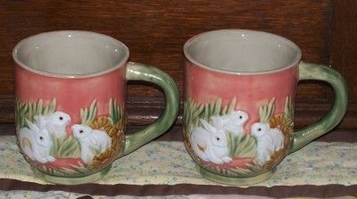 VINTAGE MAJOLICA 5 PIECE RABBIT TEA SET VICTORIAN STYLING  