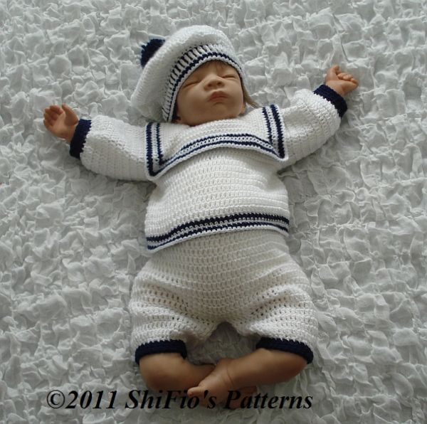 BABY BOY CROCHET PATTERN SAILOR CROCHET PATTERNS #187  