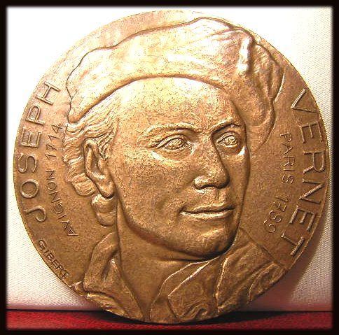 BRONZE ART MEDAL FAMOUS FRENCH PAINTER JOSEPH VERNET  