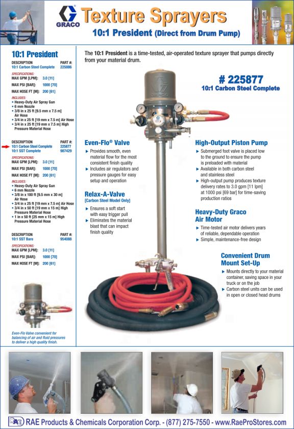 Graco 101 President Texture Sprayer System   Carbon Steel (CS 