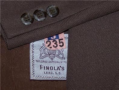 48R VTG Vintage MEDIUM BROWN 2 Button sport coat jacket suit blazer 