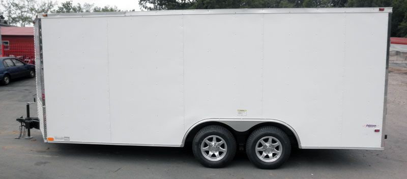 NEW 8.5 X 18 ENCLOSED TRAILER BIKE CAR HAULER CUSTOM  