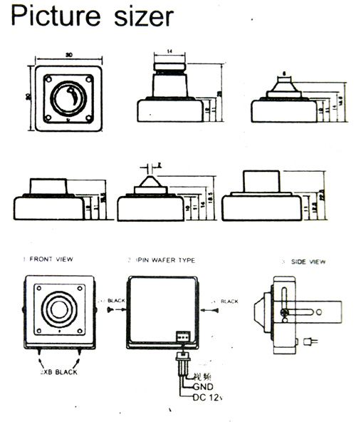 Mini CCTV CCD Wired surveillance Color Camera B384  