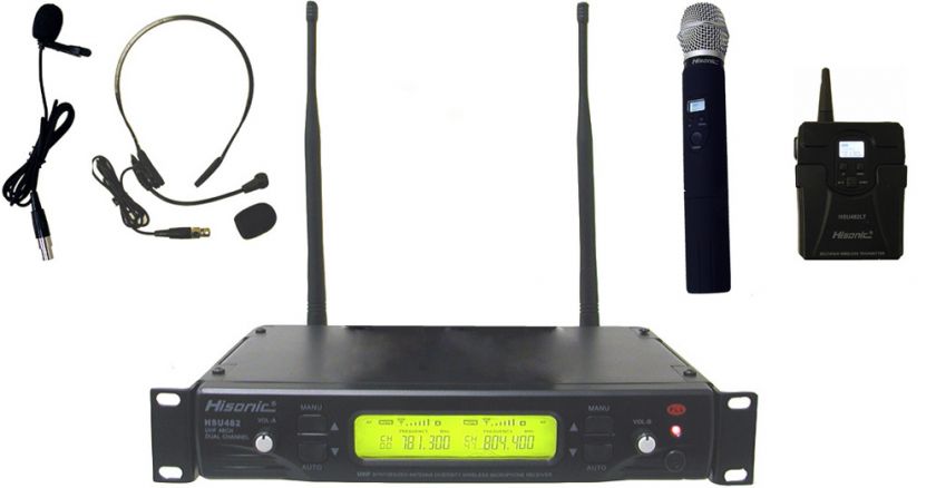 HISONIC HSU482HL UHF WIRELESS HEADSET LAPEL MICROPHONE  