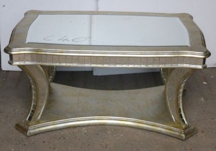 Art Deco Mirrored Coffee Table Glass Furniture  