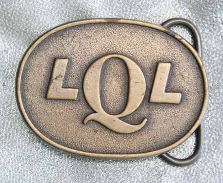 Art Moderne 80s Elegant LQL Logo Belt Buckle  