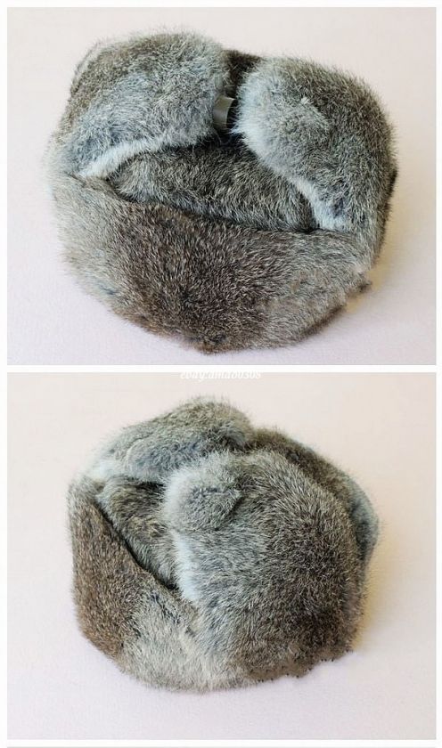 MENS WARM RABBIT FUR HAT TRUCK DRIVER HAT/BOMBER HAT/RUSSIA CAP 