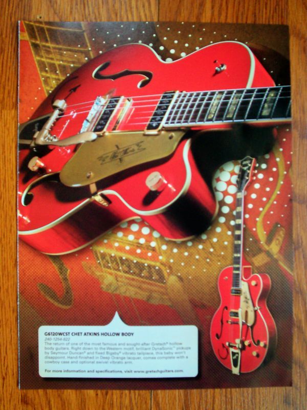 CHET ATKINS HOLLOW BODY GRETSCH GUITAR AD G6120WCST  