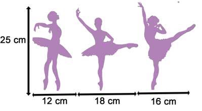 Trio ballet dancer vinyl wall stickers girls bedroom  