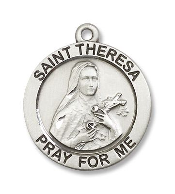 Sterling Silver St. Theresa Medal Patron Protector Sain  