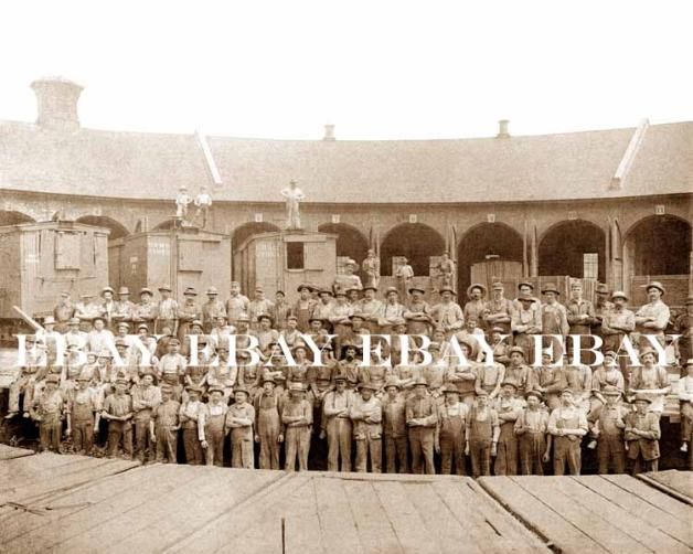 CB&Q Aurora Railroad Train Roundhouse Photo  