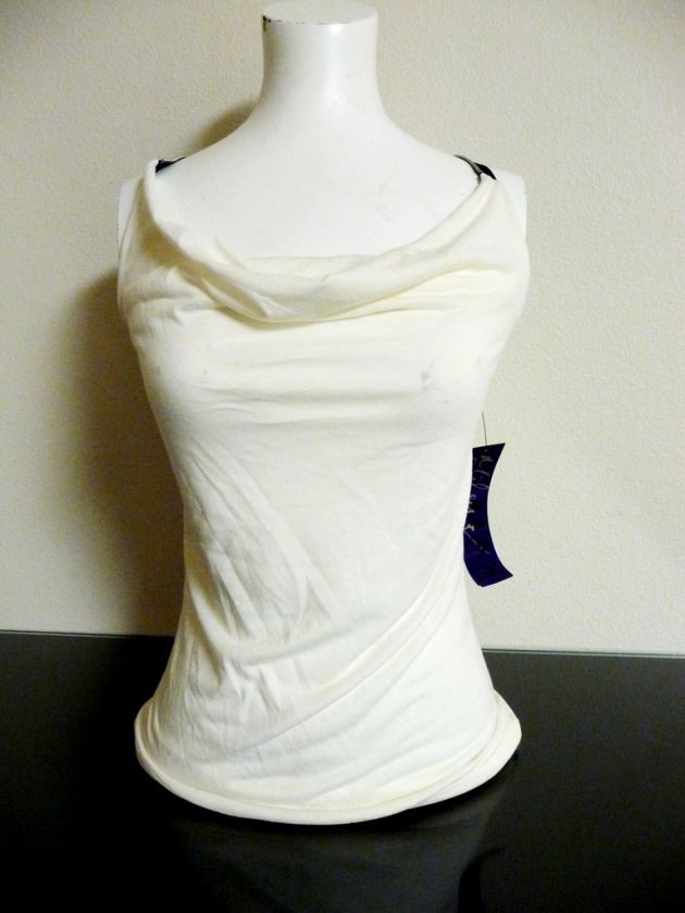 Miley Cyrus MAX AZRIA Zipper Tank Top White XS S M L  