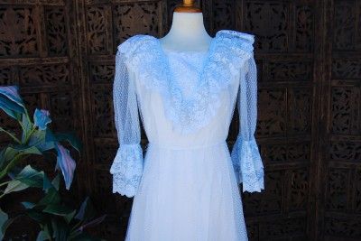   LACE CHIFFON SATIN SHEER PROM sunday Baby Blue Sunday Party  