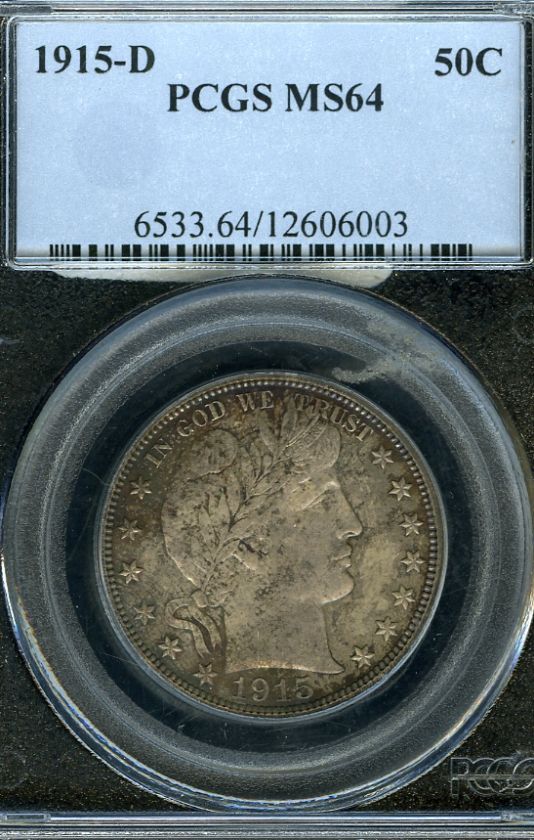 1915 D PCGS MS 64 BARBER HALF DOLLAR 50C EA187  