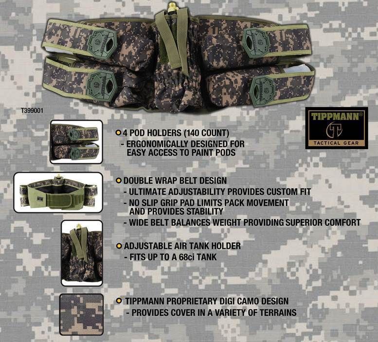 Tippmann 4+1 Deluxe Harness Digi Camo Tank Pod Pack 4 + 1 Tipmann 