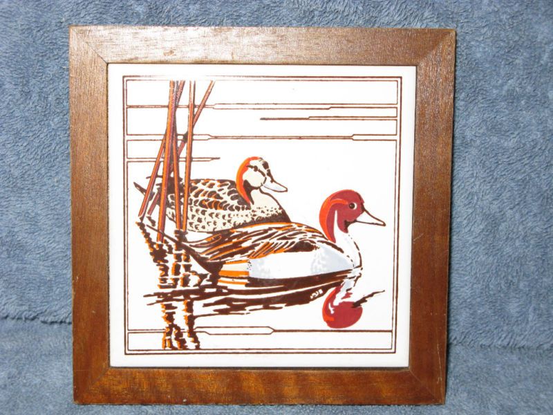 Jasco Duck Theme Ceramic Tile & Wood Trivet  