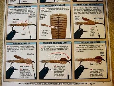 Brand New Fishermans Basic Fly Tying Chart #2  