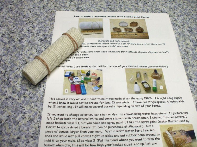 Miniature Basket Making Kit w/ material & Instructions  