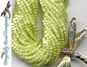 Czech Glass 10/0 Beads Lime Satin 2 Cut  