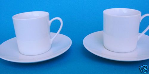 Set of 2 Porcelain Demitasse Espresso Cups Modern NICE  