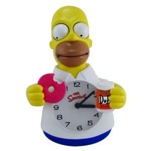 HOMER SIMPSON Moving Eyes Clock Donut & Duff Beer NIB  