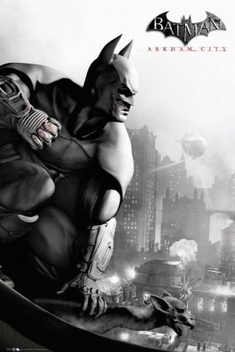 BATMAN   ARKHAM CITY   GAMING POSTER (B&W COVER)  