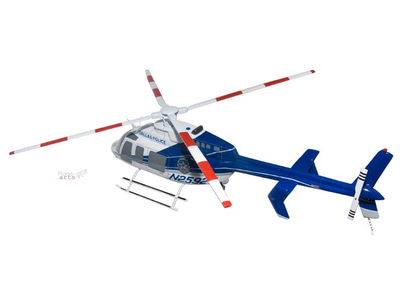 Bell 407 Dallas Police Wood Helicopter Model  