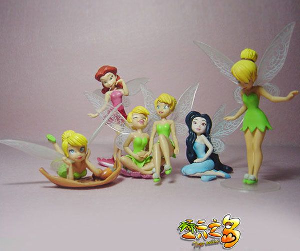 6pcs Disney Peter Pan Tinker bell Angel Set Figure Gifs  