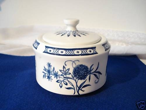 BARKER BROS IRONSTONE CATHAY BLUE SUGAR BOWL WITH LID  