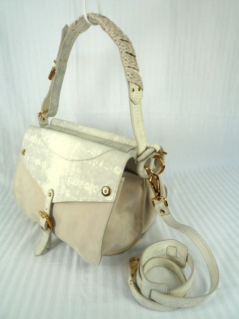 THAKOON Rampling Satchel Ivory Lizard Suede Bag NEW  