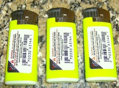 LOT OF 3 BIC ELECTRIC THUMB FRIENDLY LIGHTER LIME GREEN  