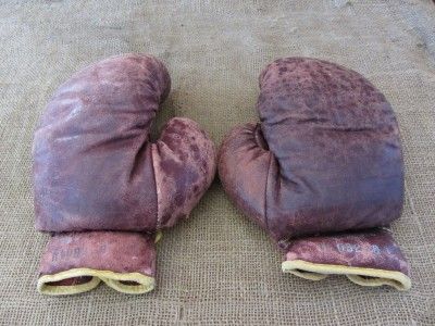 Vintage Leather Boxing Gloves  Antique Old Box Bag Wilson Sports 