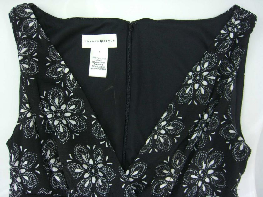 LONDON STYLE Black Sleeveless Dress Size 8  