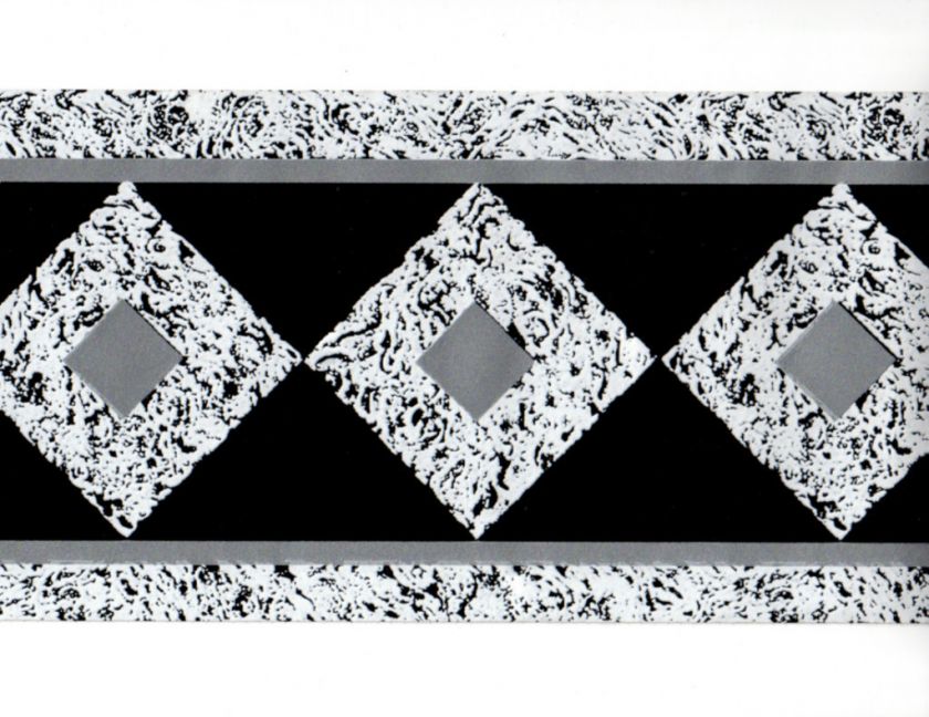 Black and White Silver Grey Geometric Square Diamond Tile Wall paper 