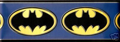 DC COMICS BATMAN BLUE LOGO WALLPAPER BORDER  