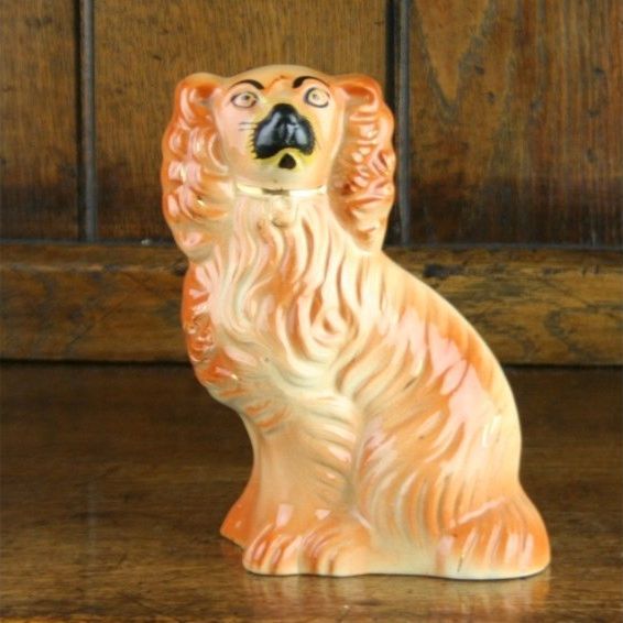 Staffordshire Pottery Antique Spaniel Wally Dog Figure  