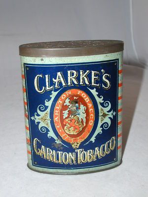 CLARKS OVAL RARE VERTICAL POCKET TOBACCO TIN 888 P  