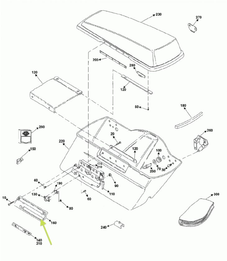 Harley Davidson Saddlebag Latch Face Plate HD cover  