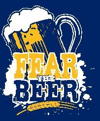 FEAR THE BEER Brewers Baseball WHITE T Shirt MEDIUM  