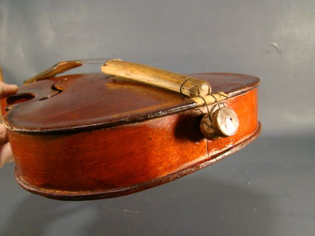 Antique KLOTZ Old LION HEAD Figural FIDDLE VIOLIN & Bow  