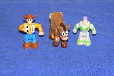 GeoTrax Toy Story 3 Figures WOODY BULLSEYE and BUZZ  