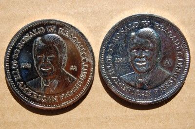 CSO~2 RONALD REAGAN + 1 GEORGE BUSH SR SILVER COINS~.999 SILVER~COA 