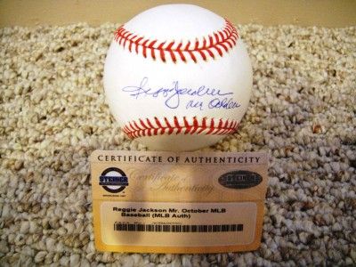 REGGIE JACKSON AUTO BASEBALL MR OCTOBER, STEINER COA  