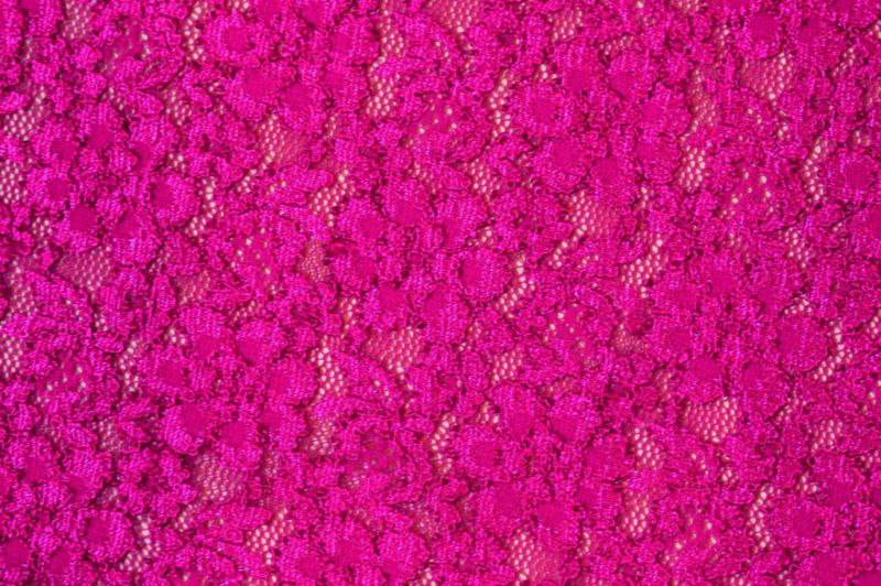 STRETCH LACE FABRIC FUCHSIA PINK 54 WIDE BY THE YARD  