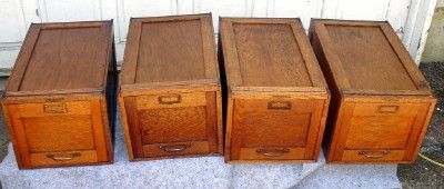 OAK YAWMAN & ERBE STACKING 4 SECTION FILE CABINET  